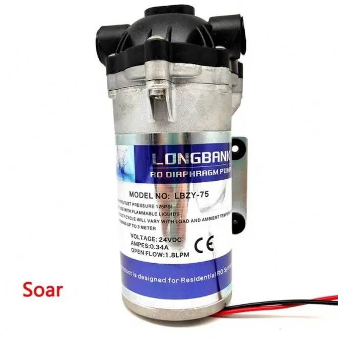 Factory Soar 24V Dc Ro Pump 75 Gpd Diaphragm