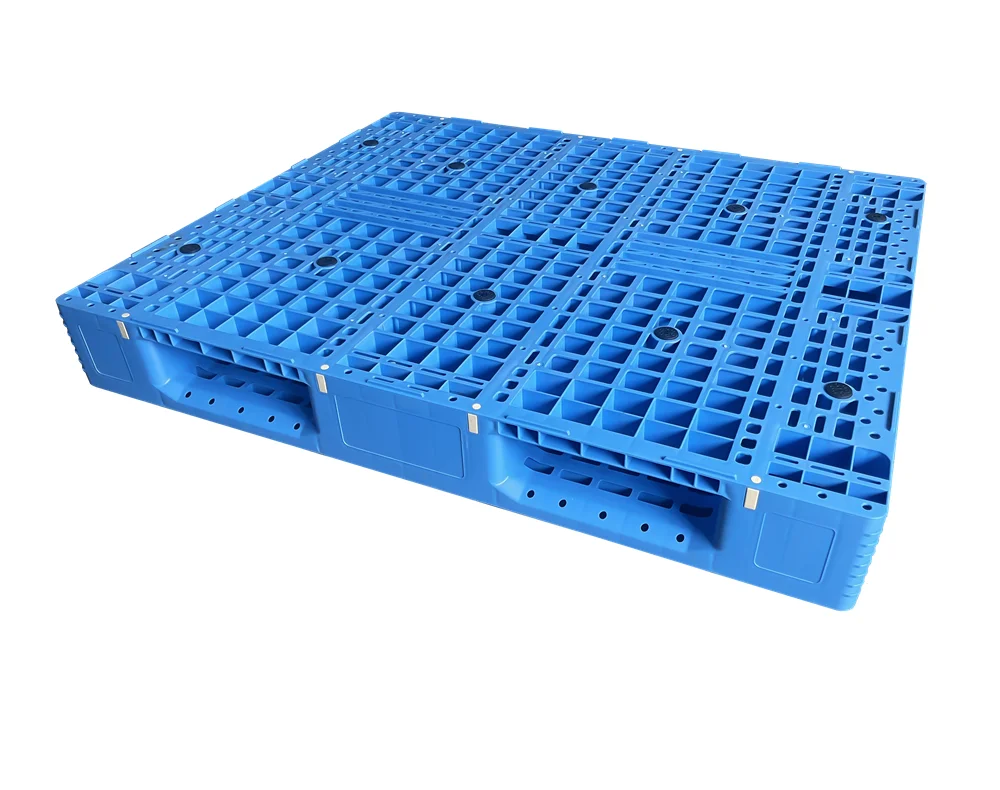wholesale warehouse use 1200x1000 mm blue color four-way entry injection molded PP material plastic pallet