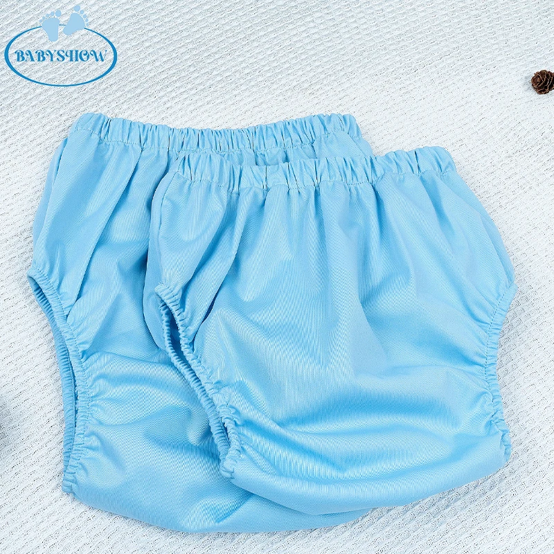2 pcs Adult Incontinence Leak-Protection Washable Pull-On Cover Pant Waterproof Latex Pants Noiseless Reusable Pull Up Pants