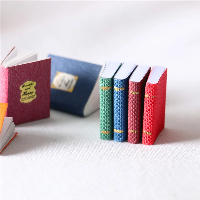 4pcs/set 1/12 Dollhouse Miniature Mini Books Model Furniture Accessories
