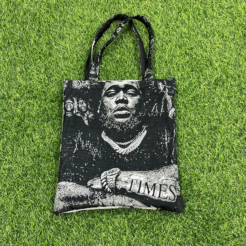 Rod Wave jacquard woven tapestry tote bag grocery bag custom tapestry bag