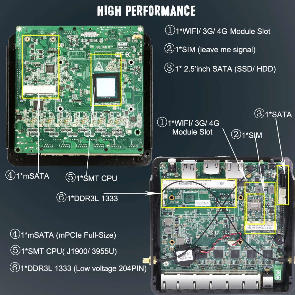  Новейший Barebone Mini PC 6 Ethernet Lan In-tel Ce-leron J1900 четырехъядерный pFesense брандмауэр компьютерный маршрутизатор с 8G Ram 12G SSD