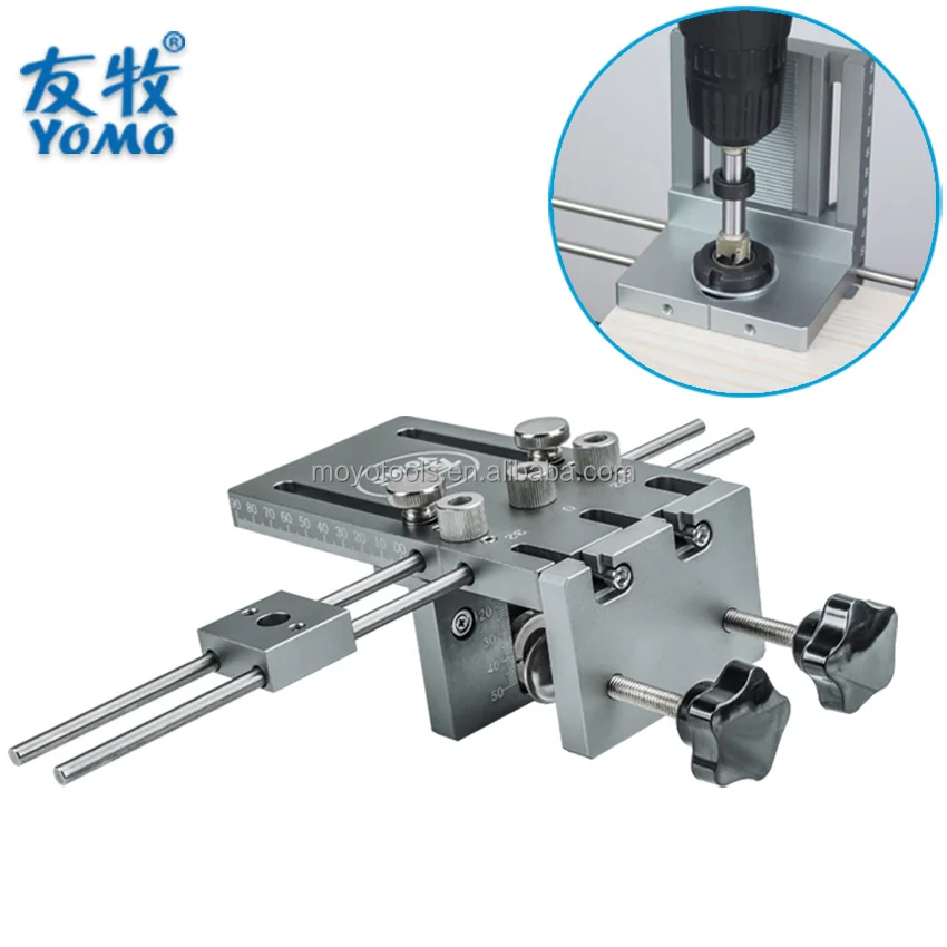 2024 New Upgrade Precision Punch Locator 3 In 1 Dowelling Jig Wood Hole Drilling Guide Tenoning Pin Hole Woodworking Tool
