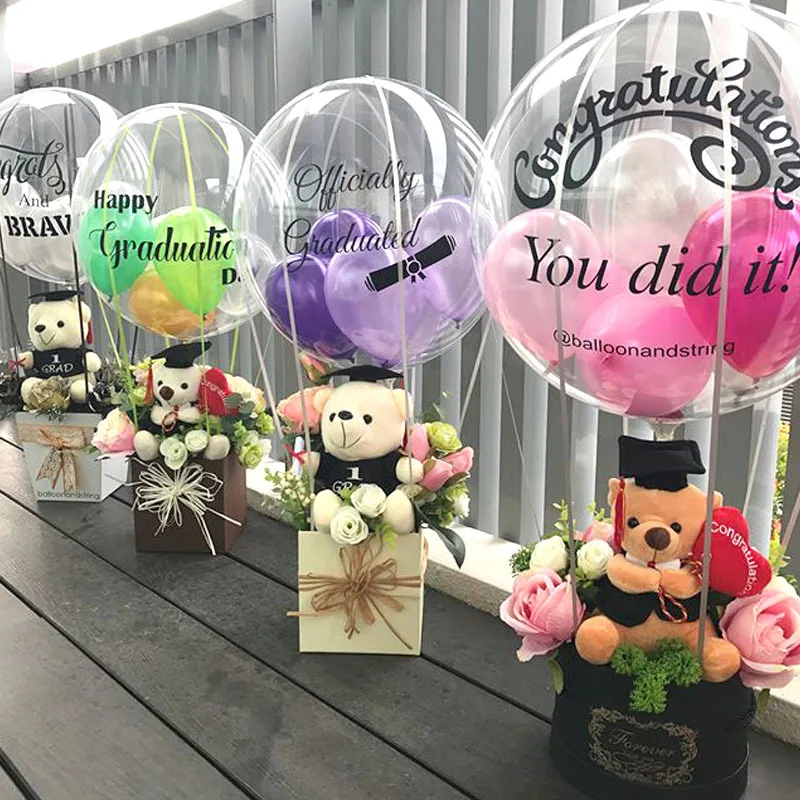 New Arrival Balloon Gift Hamper Flower Birthday Basket Decoration Party Bobo Transparent Box Set Wedding Decor