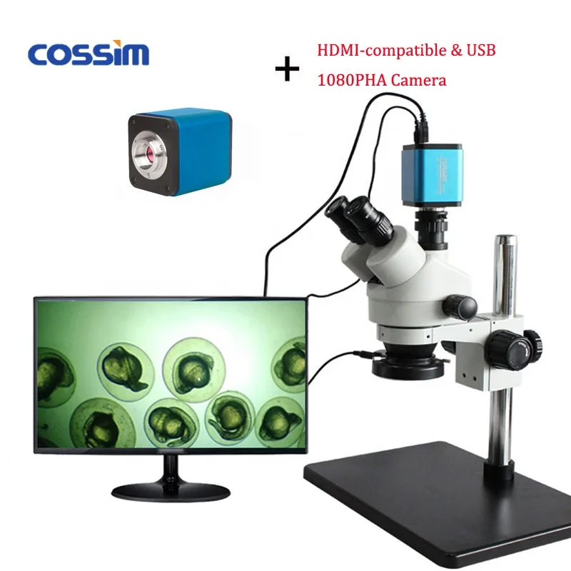 7X-45X Trinocular PCB Inspection Electronic Repair Stereo Microscope with Insulation Rubber Mat and LED Ring Light