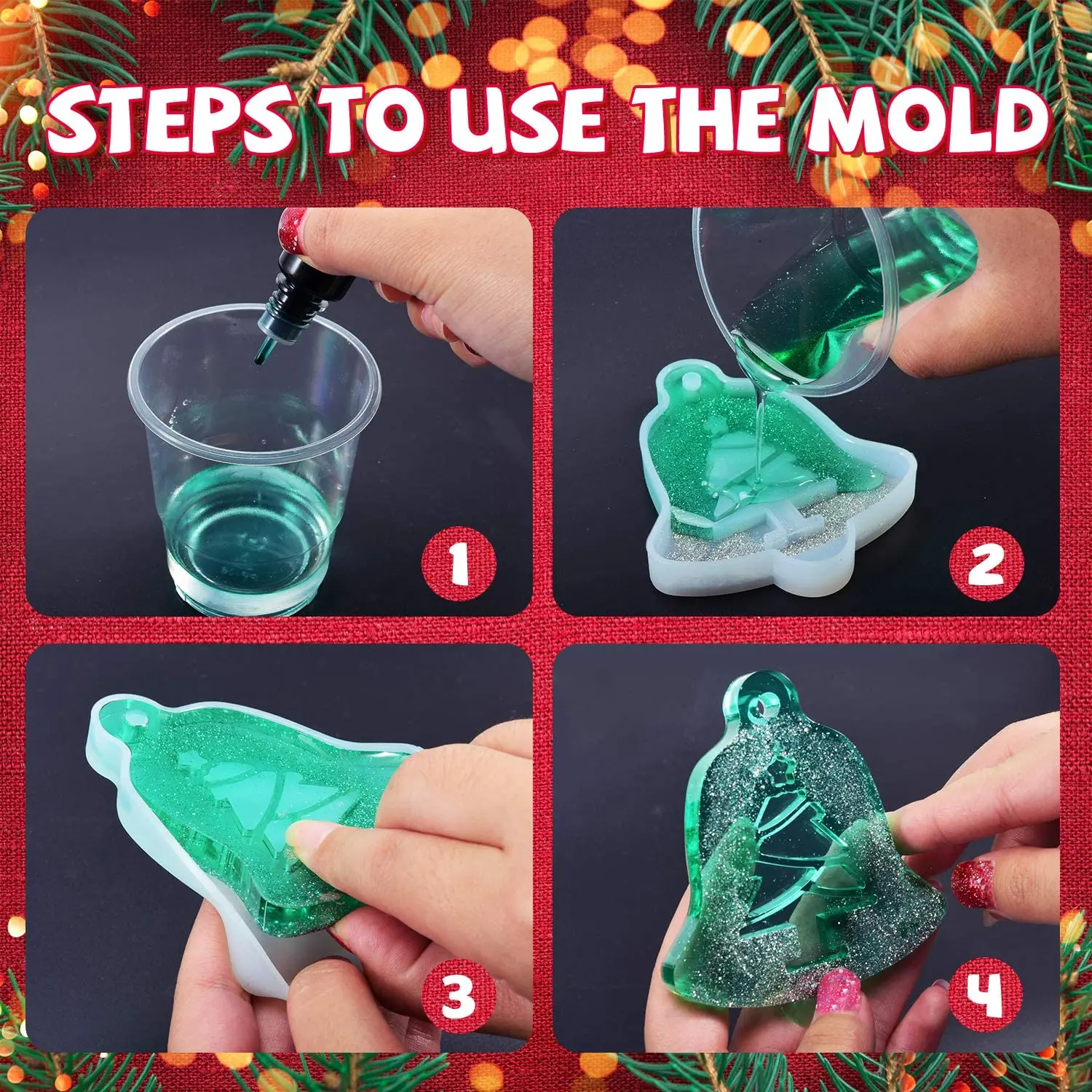 Decorations Christmas supplies tree snow fairy gift silicone epoxy resin mold for 3D  diy