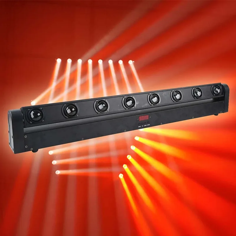 LED Moving Beam Bar Lights RGBW 4IN1 8pcs 10w LED Moving Beam Bar For DJ Party Club Stage Light