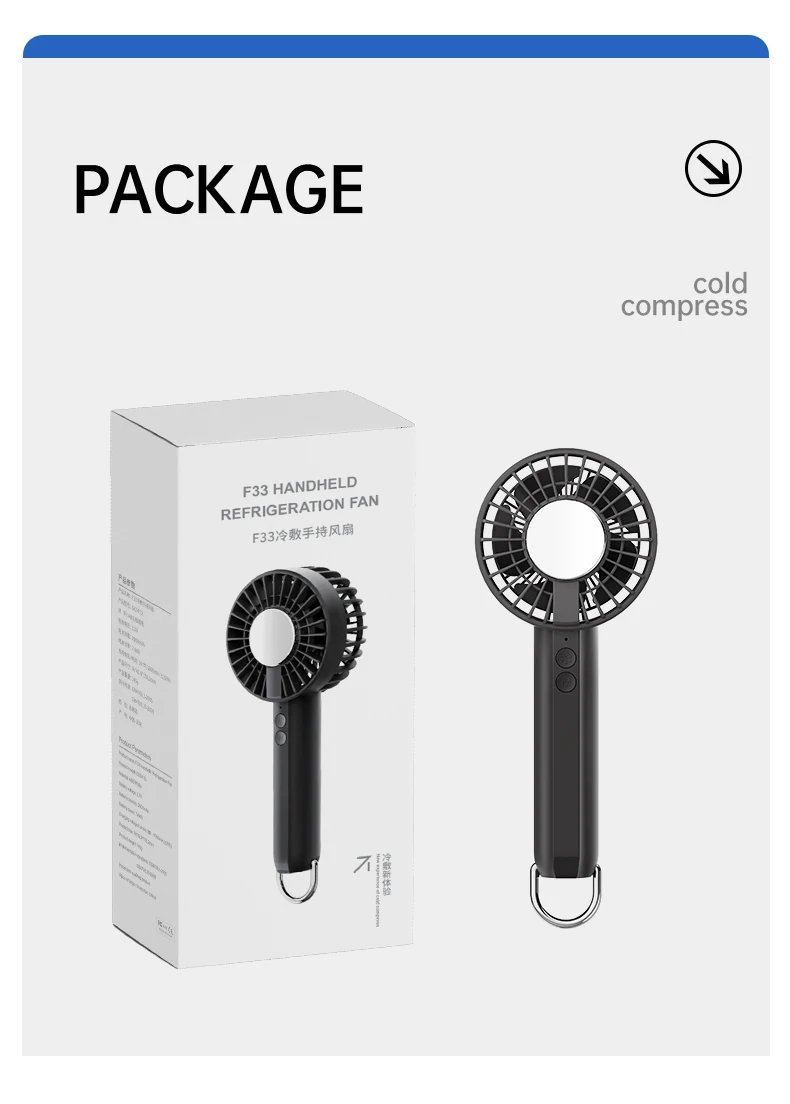 2024 New Design Outdoor Hiker Mini Ice Handy Hooking Fan With Ventilation | Cooling Modes