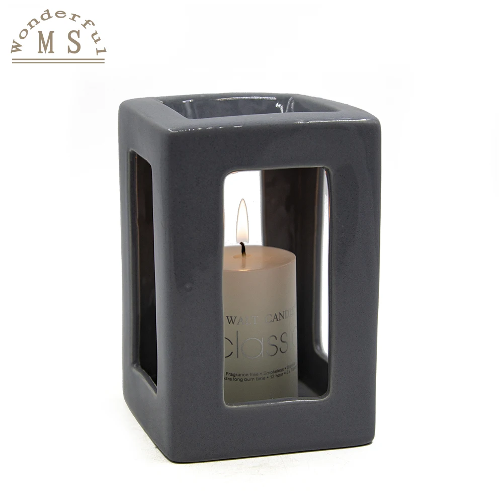 Custom Luxury Tealight Candle Holder Oil Ceramic Warmer Incense Aroma Wax Melts Burner
