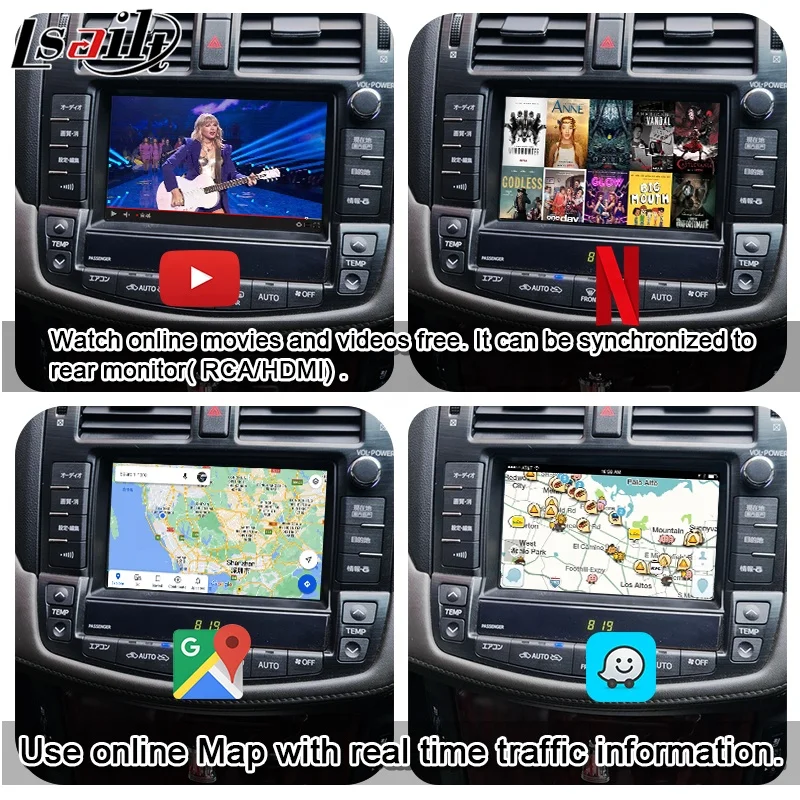 Lsailt Android мультимедийный видеоинтерфейс для Crown Toyota AWS200 S210 S220 2010-2022 4 + 64 ГБ PX6 автомобильное