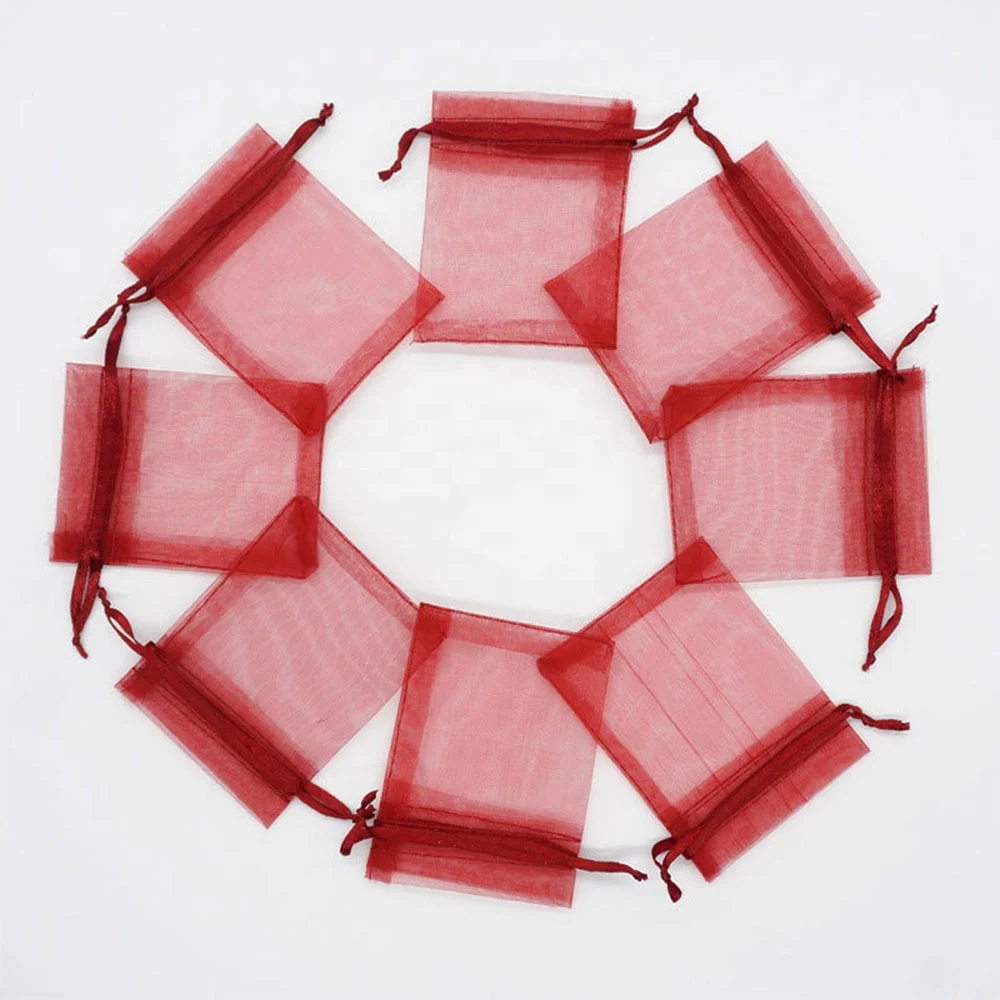 Оптовая продажа Высококачественная Сумка из органзы с кулиской Многоразовая индивидуальным принтом для косметики