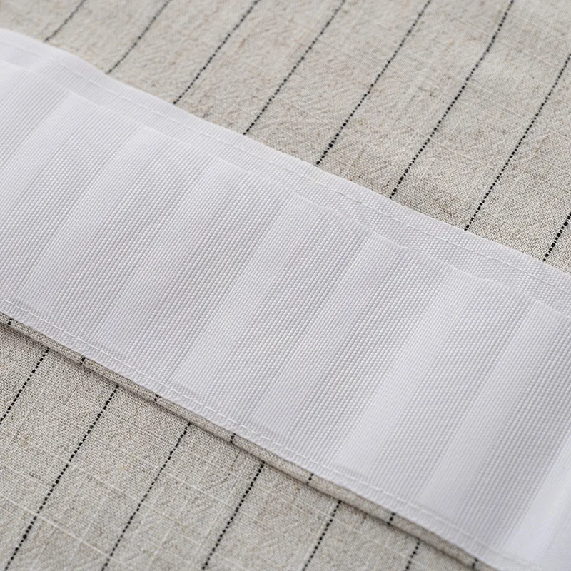 Innermor Pure Ivory Linen Stripes Upholstery Fabric Material Fabric Color Curtains