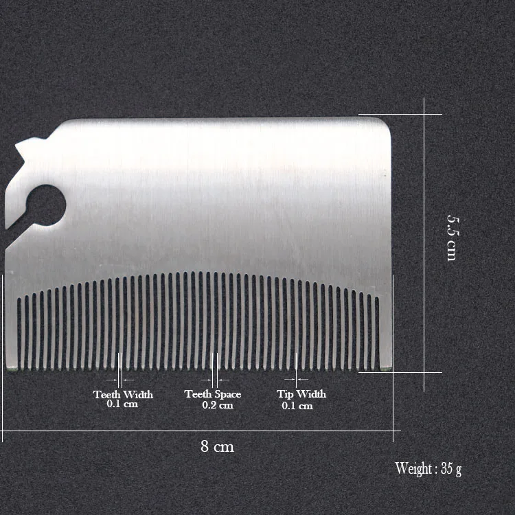
Hot Sale Fine Coarse Teeth Anti Static Small Stainless Steel Mustaches Comb Mens Beard Pocket Comb C0004 