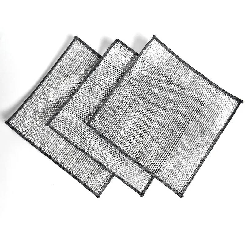 Metal Wire Dishwashing Rags Household Cleaning Super Absorbent Towels Kitchen Cleaning Multifunction Microfiber Cloth