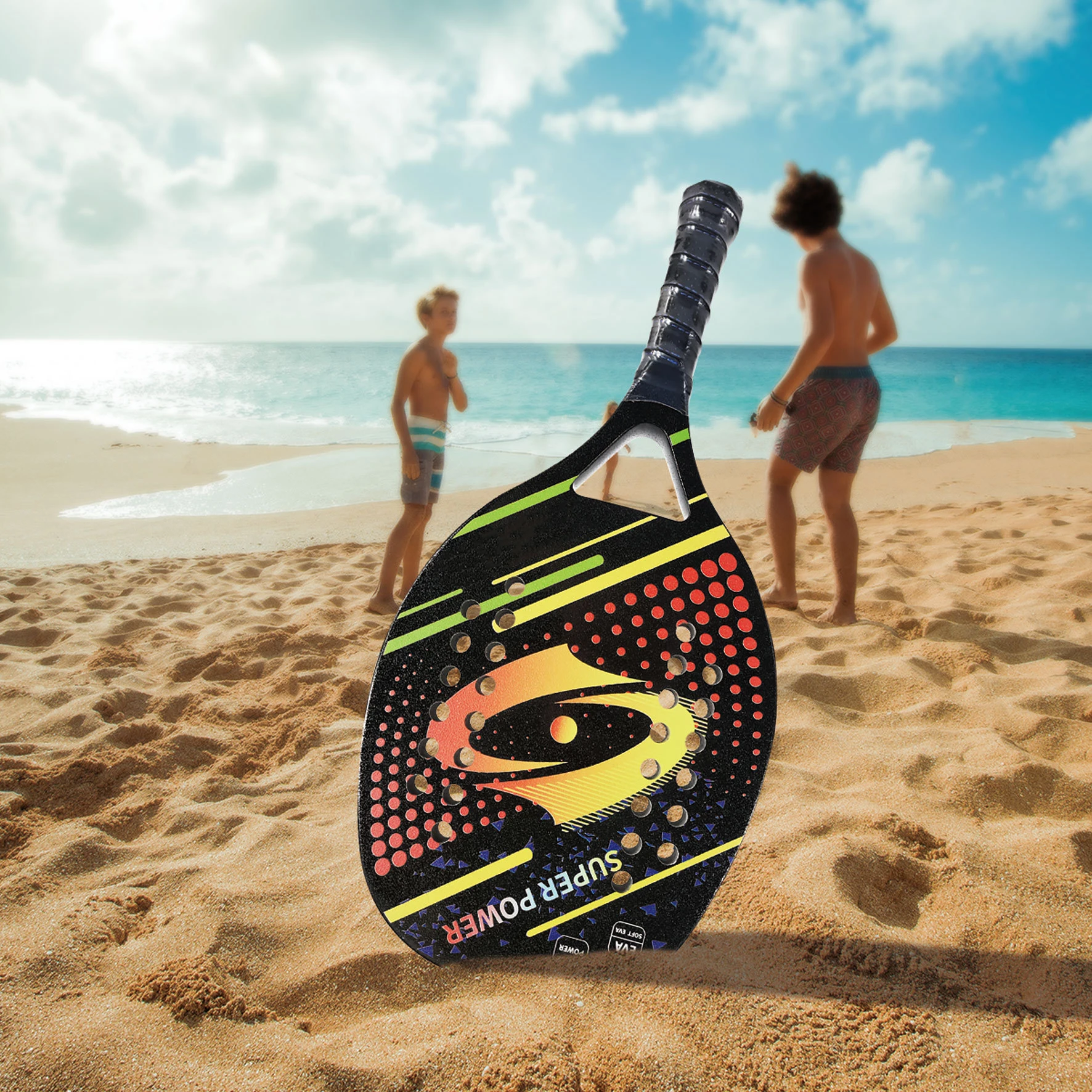 Professional China Factory Custom Tennis Paddles 3K 12K 18K Sand Grit Carbon Fiber Visible Beach Tennis Racket