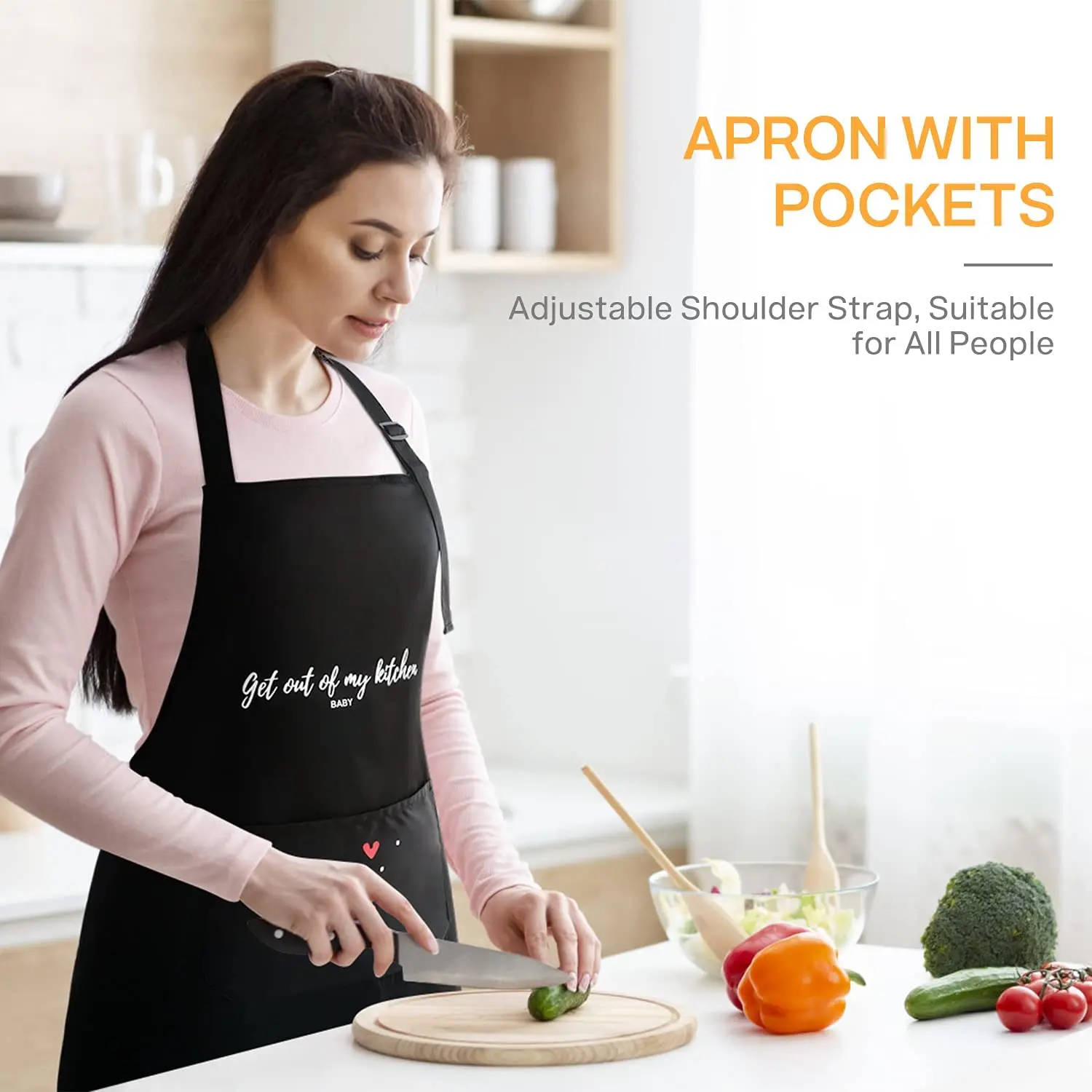 Modern Green Lifestyle Bib Chef Apron Unisex Black Apron Bulk Machine Washable for Kitchen Crafting BBQ Drawing Outdoors