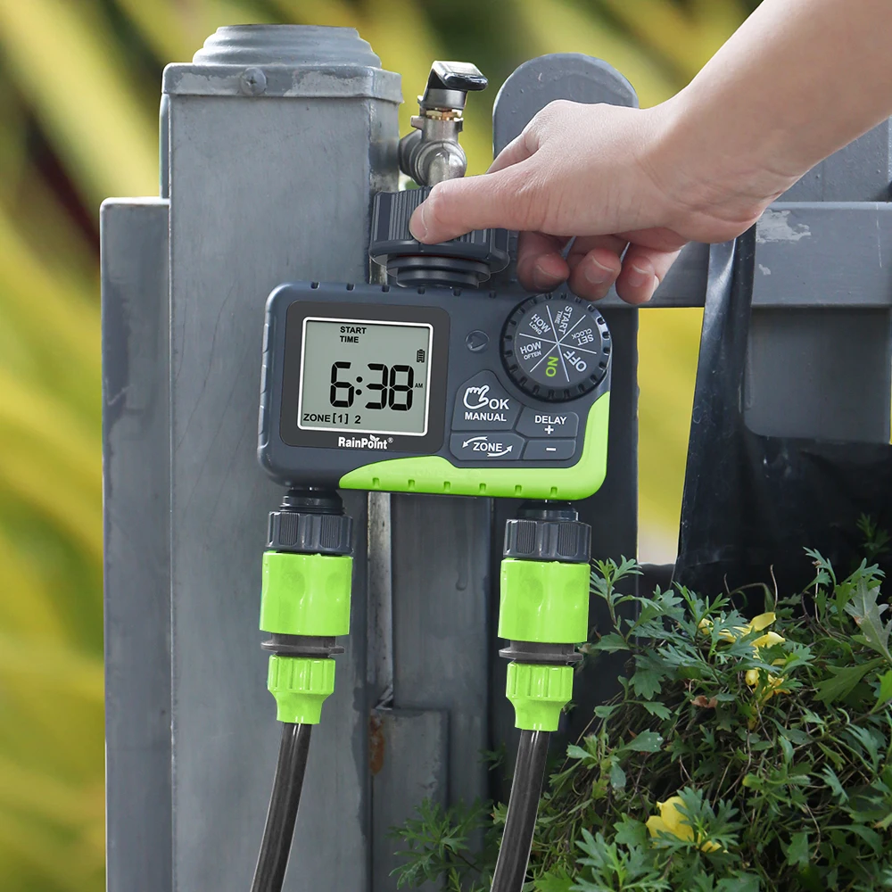 New 2 zone digital sprinkler timer controller hose water timer water timer for green hut and outdoor use
