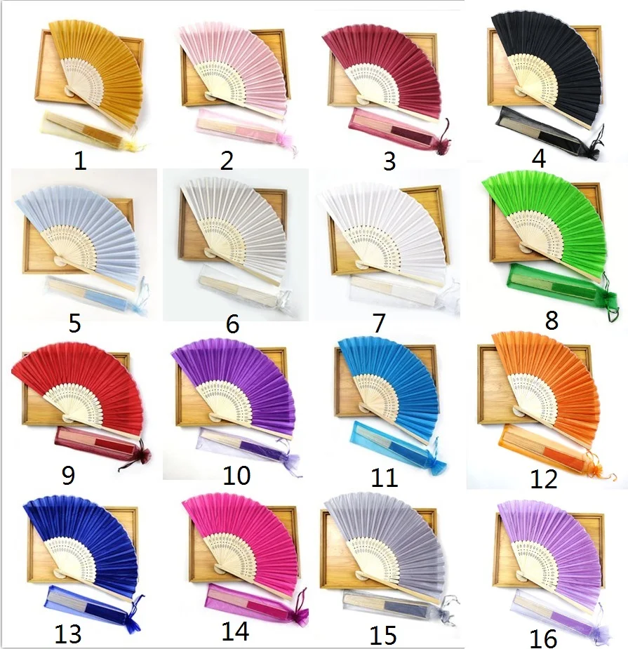 Hot Sale Chinese Silk Sweet Hand Fans Wedding Decoration Fan with Gift Box