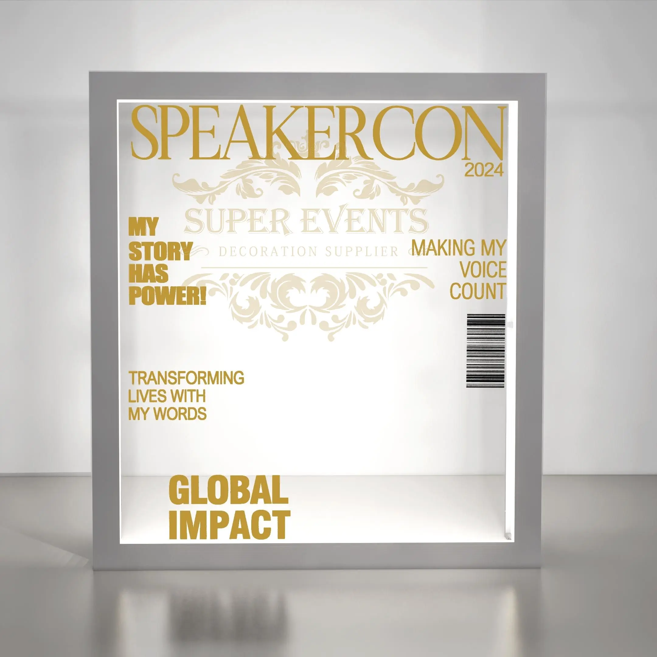Фон для фотостудии с металлическими буквами