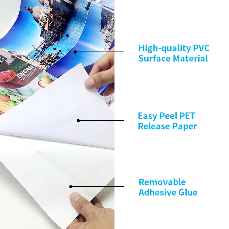 Factory price PVC flex banner inkjet printable adhesive vinyl rolls for advertising poster signboard materials