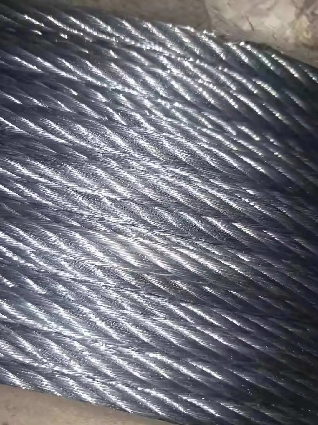 7x19 galvanized high tensile strength diameter 12mm-120mm  cable barrier wire rope for hoisting