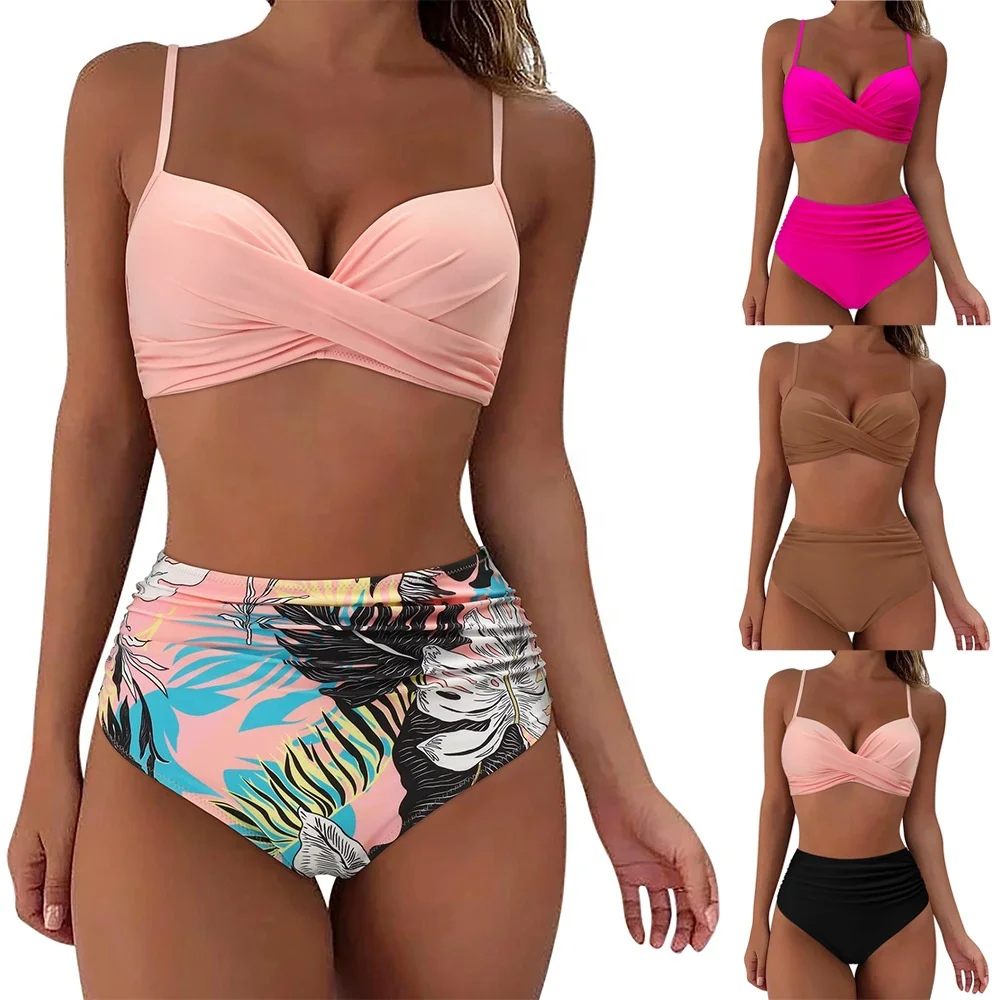 High Waist Bikinis Swimsuits Women Push Up Swimwear Leopard Bathing Suit Brazilian Bikini 2024 New Beachwear