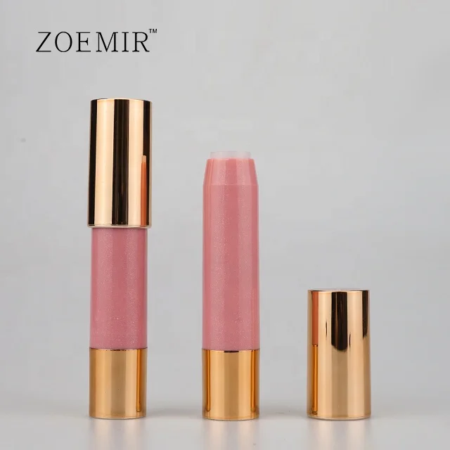 Custom design mini rose gold crayon lipstick tube empty makeup packaging lip liner pencil