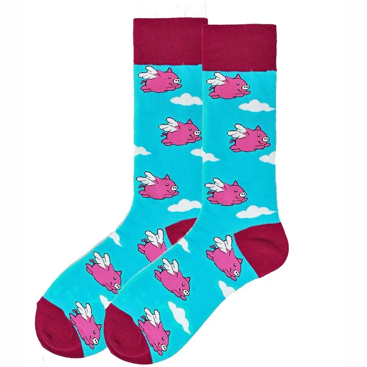 Flying Pig Pattern Socks Design pigs Socks unisex crew pig Socks