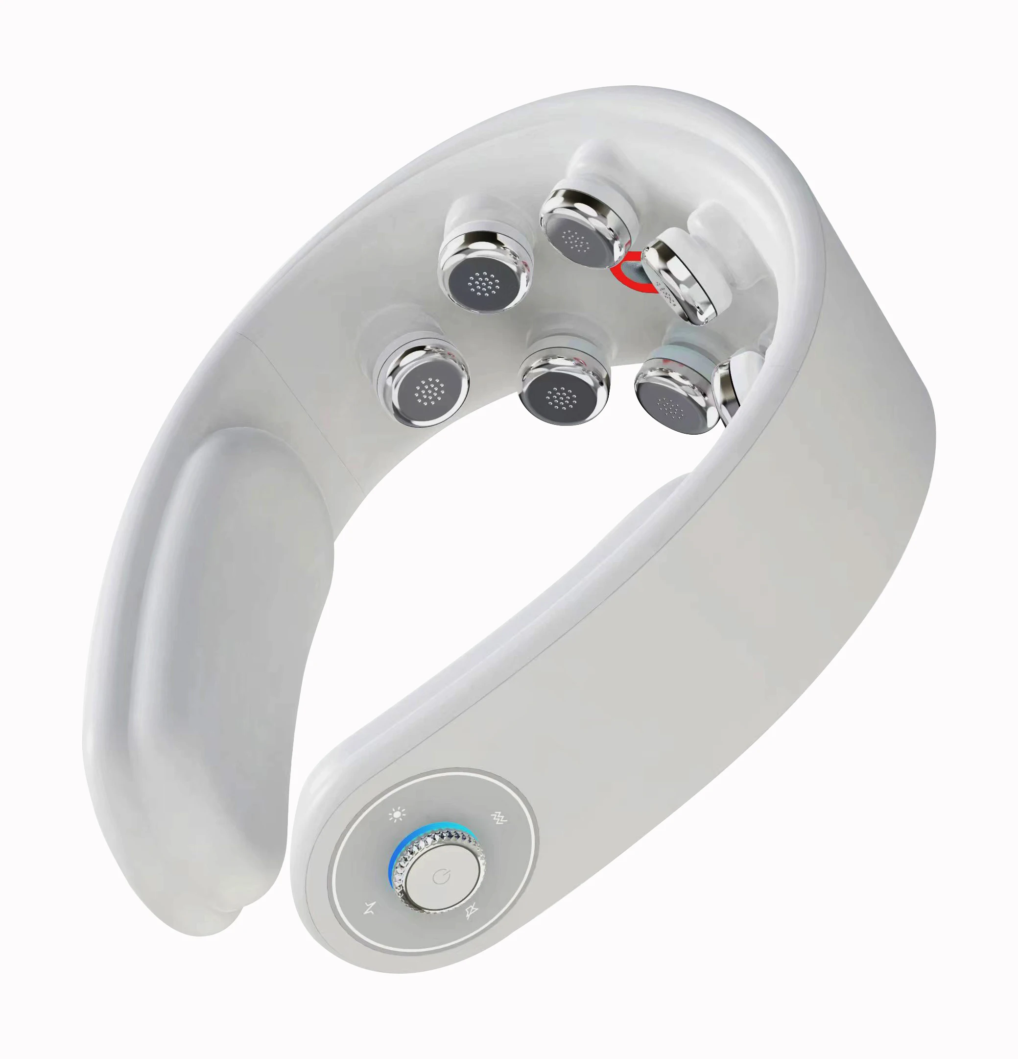 2024 Electric Pulse Ems Cervical Neck Shoulder Massager Trending Relaxer with Kneading Vibration Heating Targeted Relaxation