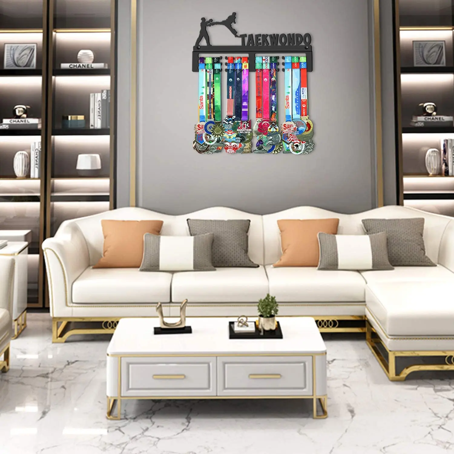 Custom Taekwondo Medal Holder Display Hanger Rack Frame Hold up to 50+ Medals Stainless Steel Medal Hanger