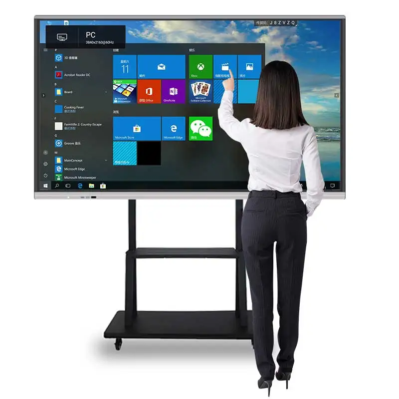 55 65 75 85 86 98 Inch 4K 3840x2160 Electronic Screen Active Smart Board Interactive Electronic White board