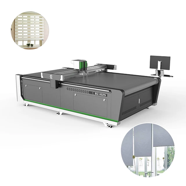 CNC roller blinds zebra shade cutting table 3660 big sale oscillating knife machine for sale