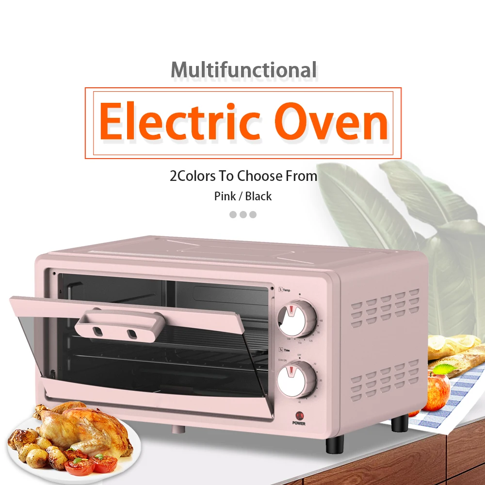 12L Countertop Electric Convection Oven for Bakery Pizza Cake Biscuit Smokeless Bake-Rofco Arabic by Restaurant US Plug