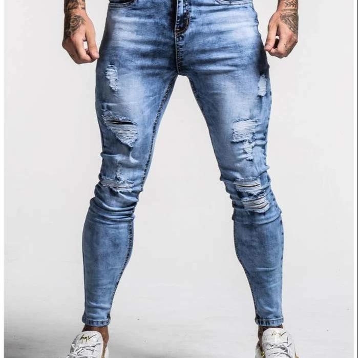 Мужские модные дизайнерские штаны на заказ 2020, мужские стильные рваные джинсы по щиколотку с потертостями, джинсы в обтяжку, мужские брюки от производителя