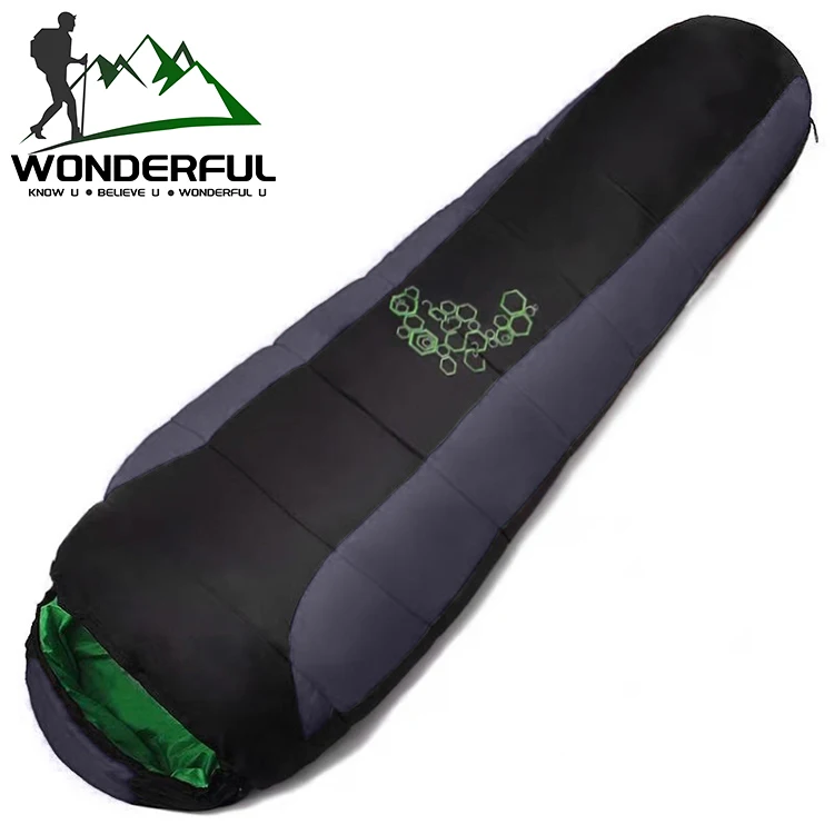 4 Season King Size Portable Cotton  Lightweight Outdoor  Camping Splicing Mummy Double Sleeping Bag