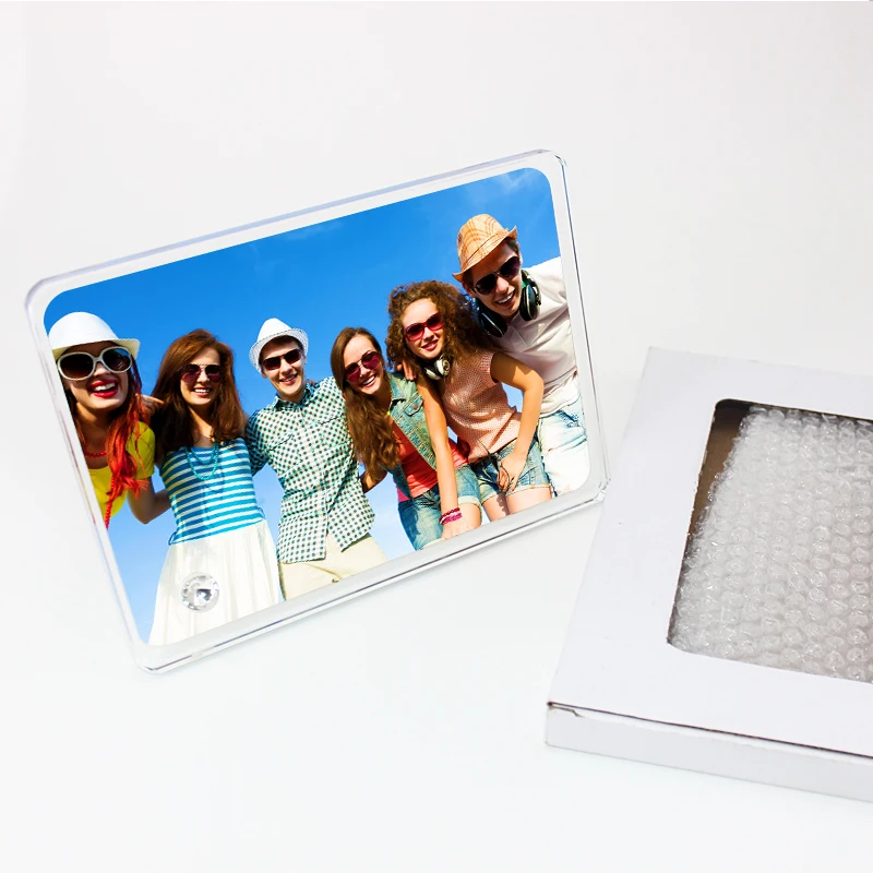 Factory Wholesale Create Own Gift Crystal Glass Curved Glass Photo Frames Creative Gifts sublimation Crystal blanks