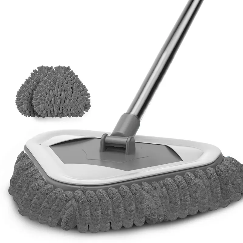 WONDERFUL New Trends Long Telescopic Household Glass Window Floor Cleaning Mop Retractable Microfiber Chenille Triangle Mop