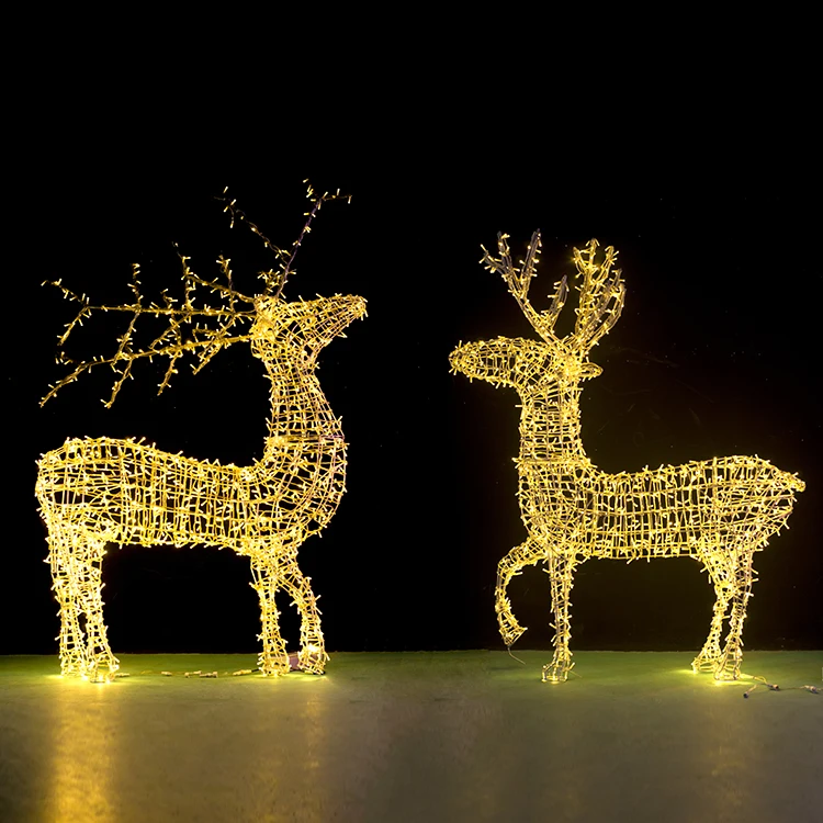Высокое качество Рождественское украшение животное олень 3d Led уличная Гирлянда мотив