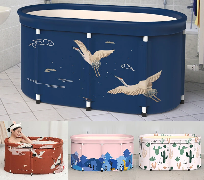 A3697 Large Adult Folding Tub Soak Bucket Barrel Foldable Portable Steaming Spa Sauna