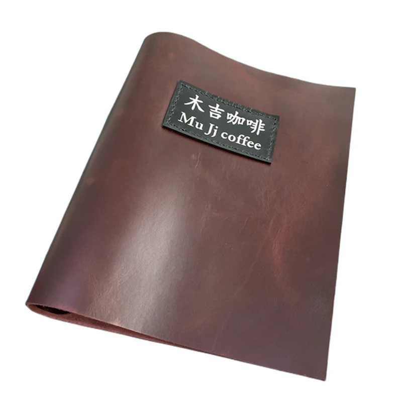 Leather Menu Book Customization Genuine Leather Menu Board  Restaurant Menu Covers A4