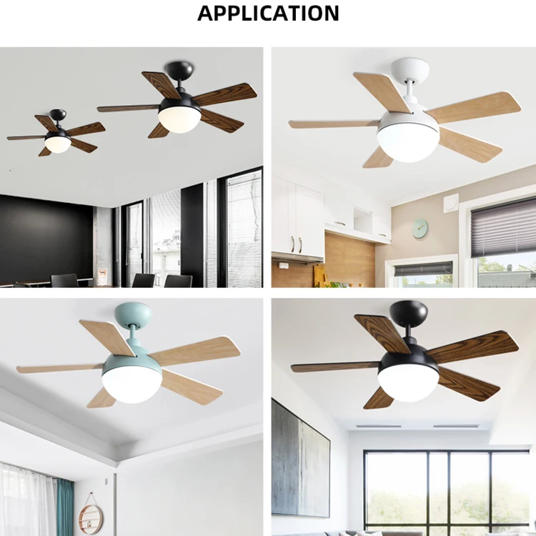 OEM ODM Smart Home Decorative Modern Remote App Dimmer Control 52 Inch Led Ceiling Fan With Light