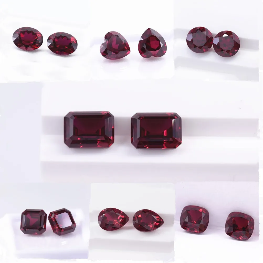 Loose Jewelry Gemstones Pulling Grown Ruby  Round Oval Heart Pear Asscher Cut Emerald Cut Lab Grown Pigeon Blood Red Ruby