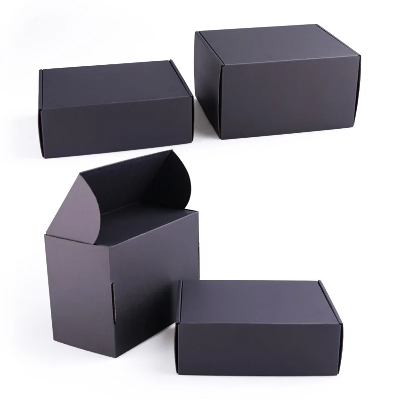 Customized Design Black Corrugated Kraft Paper Box Paper Shipping Box with Matt Lamination Embossing for Packaging your Products