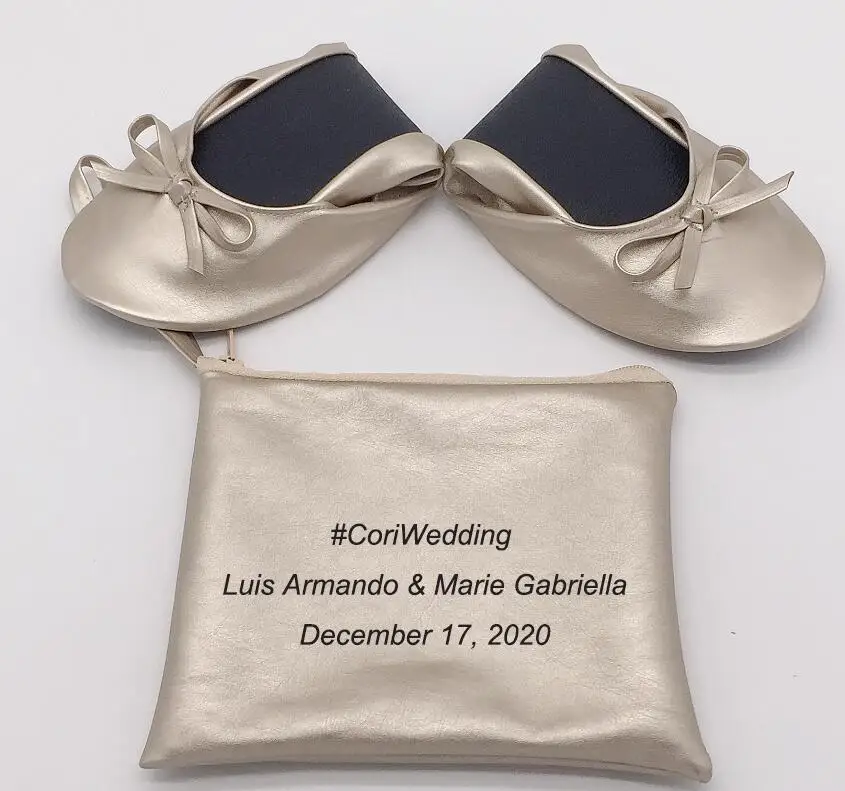 Quality Beauty women folding flat shoes color folding ballerina flat for wedding guest