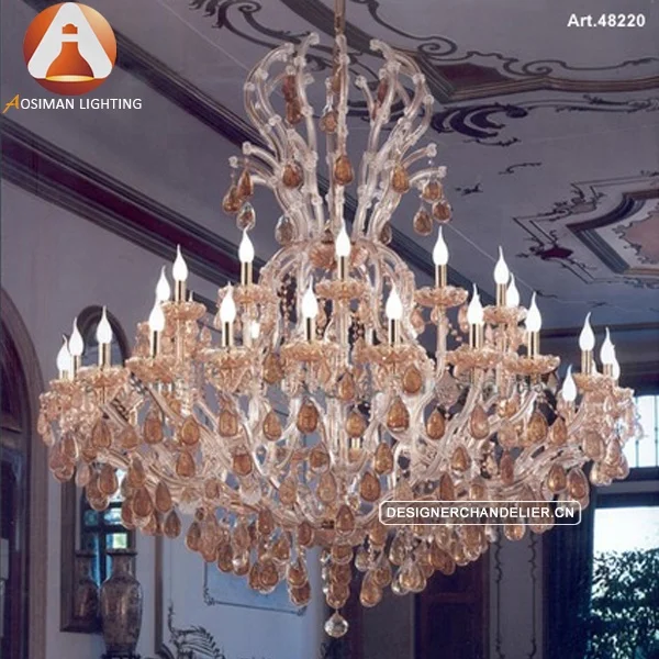 Gold and Clear Maria Theresa Crystal Chandelier