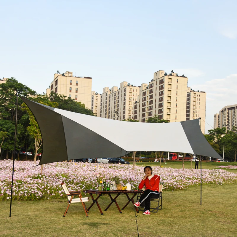 Manufacturer 210T Polyester Waterproof camping shelter camping outdoor tarp with Silver Coating Sun Protection UV 50+