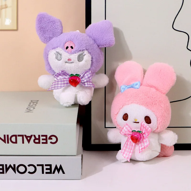 Маленькая плюшевая игрушка Kawaii Sanrioed милая персиковая кукла Kulomi Melodi cinnamolololl Pompompulin мягкая в виде животного