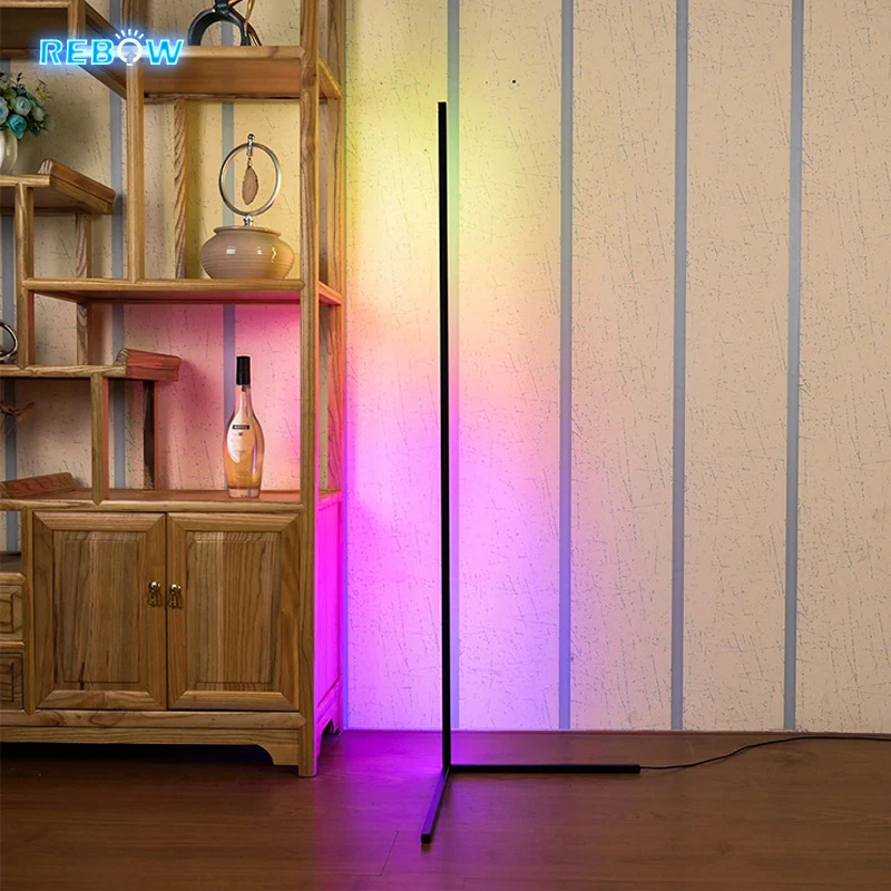  Rebow Прямая поставка декоративный стоячий Штатив для отеля гостиная rgb светодиодная Современная угловая напольная