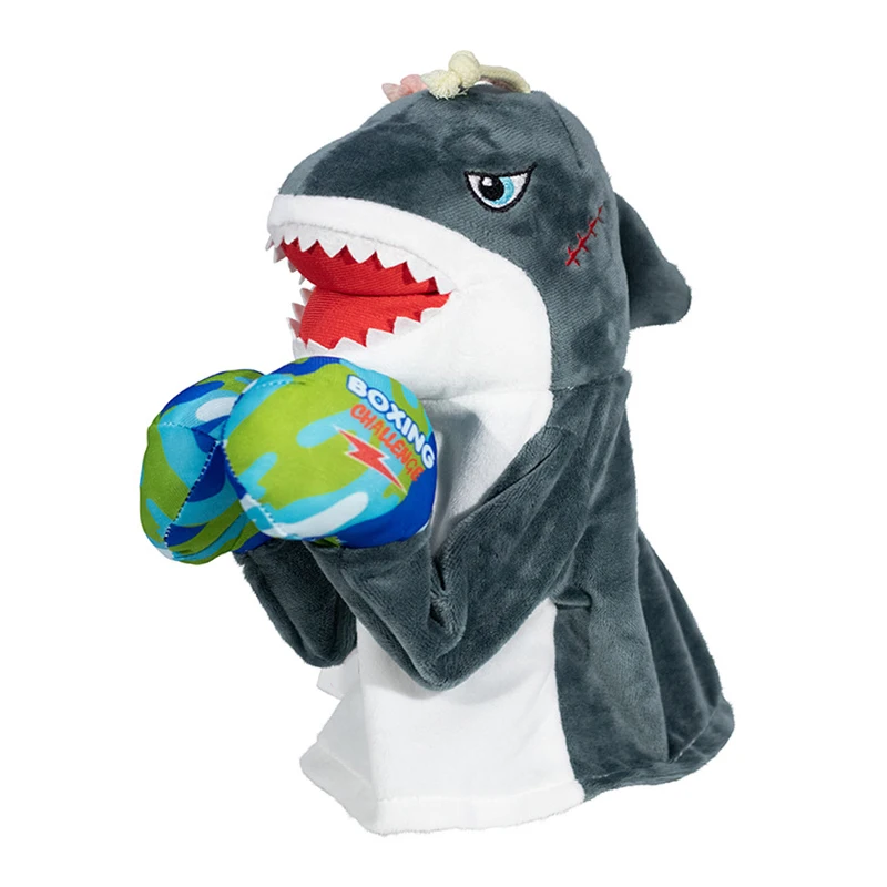 High quality funny boxing battle baby animal plush shark hand puppet kids