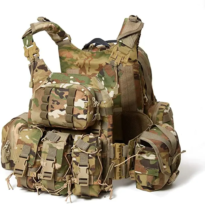 Military Modular Assaults Vest System Compatible with 3 Day Tactical Assault Backpack, OCP Camouflage,Army Vest (1600255480838)